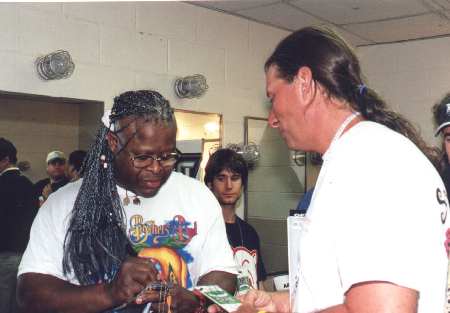 Jaimoe and me backstage at the PNC Arts Center in NJ 8/29/ 1999